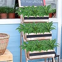 Vista 3 de Alkmaar Plantas artificiales de helecho Boston de 15 pulgadas, arbustos que no se decoloran, plantas artificiales, arbustos, vegetación, resistentes