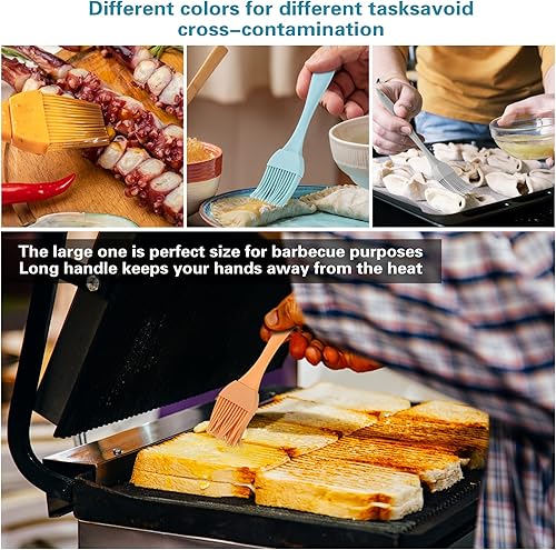 Miniatura 5 de 16 piezas de cepillo de silicona para pastelería - Cepillo de cocina para salsa de aceite, adobos de mantequilla, cepillos de alimentos para