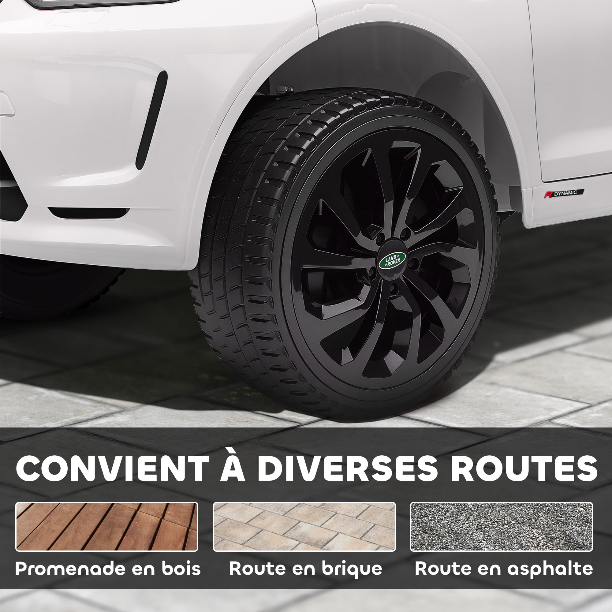 AIYAPLAY Voiture Électrique Enfants Land Rover Discovery Sport 12V Blanc