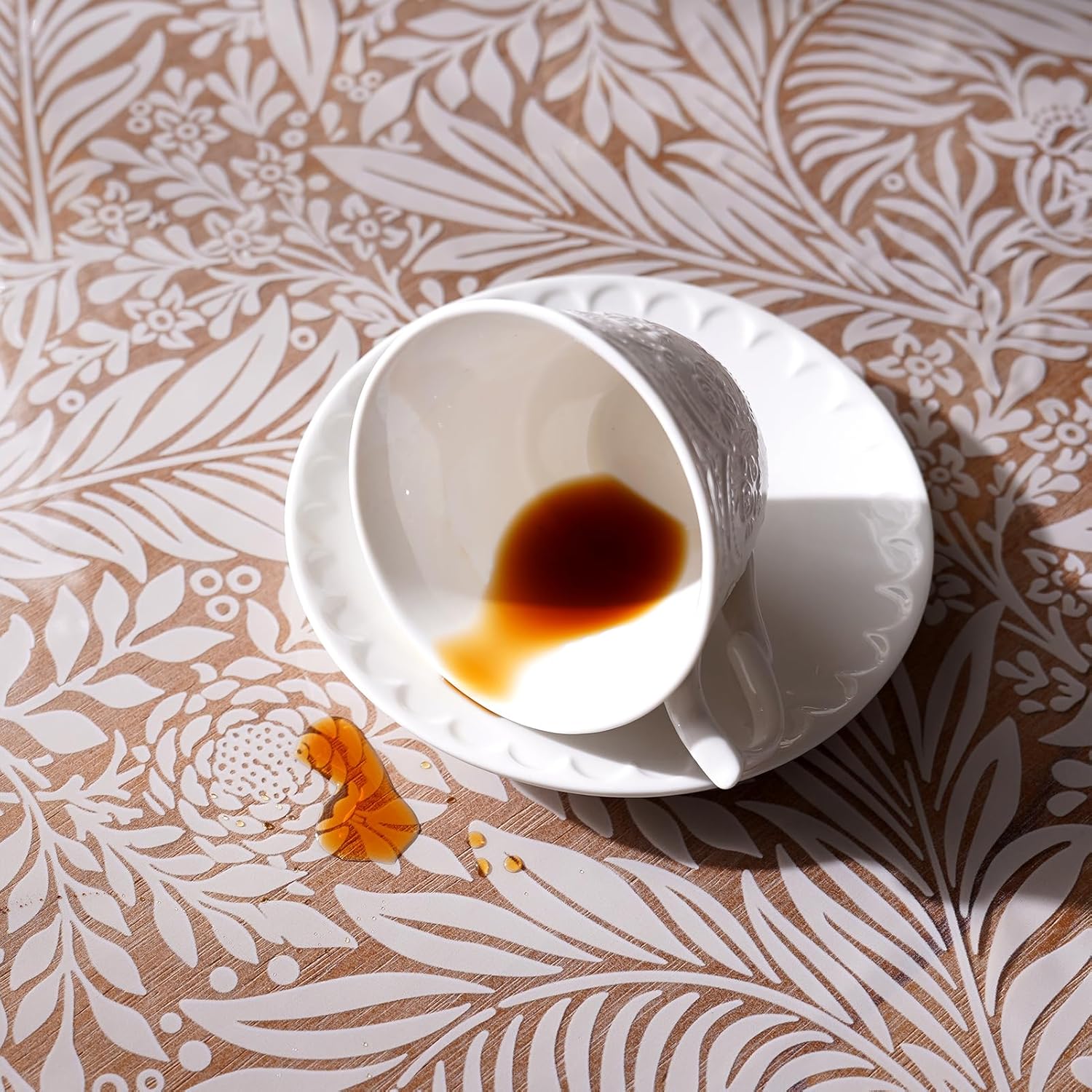 Clear Plastic Table Cover Protector Rectangle PVC Tablecloth Waterproof Vinyl Wipeable Tablecloths for Home Holiday Party (Grass, 52"x70")