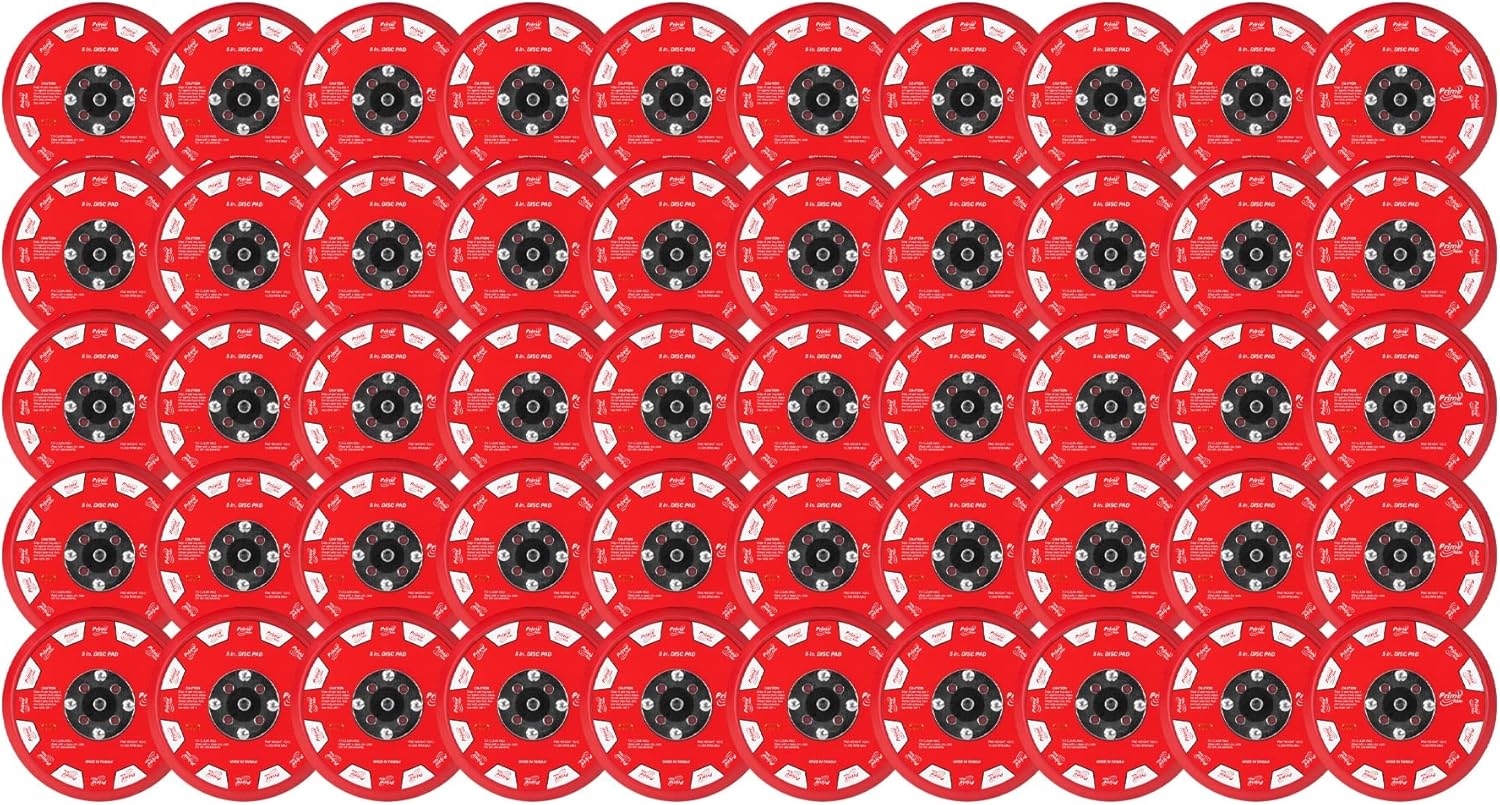 PrimeAuto Random Orbit Sander Low-Profile Backing/Replacement Pad (5" PSA Vinyl, 50 Pack)