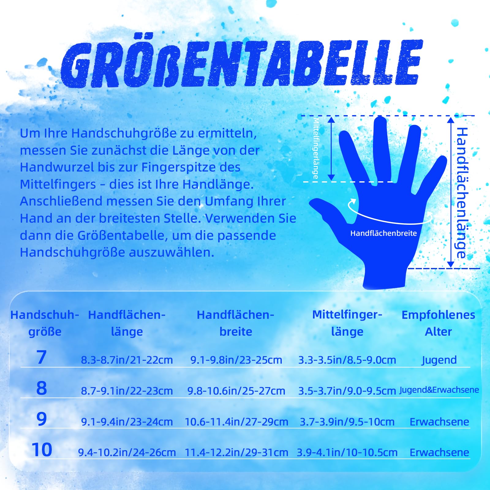 WVVOU Torwarthandschuhe, Torwarthandschuhe Herren, Fußballhandschuhe, 4+3mm Latex Super Grip für die Härtesten Saves Atmungsaktive