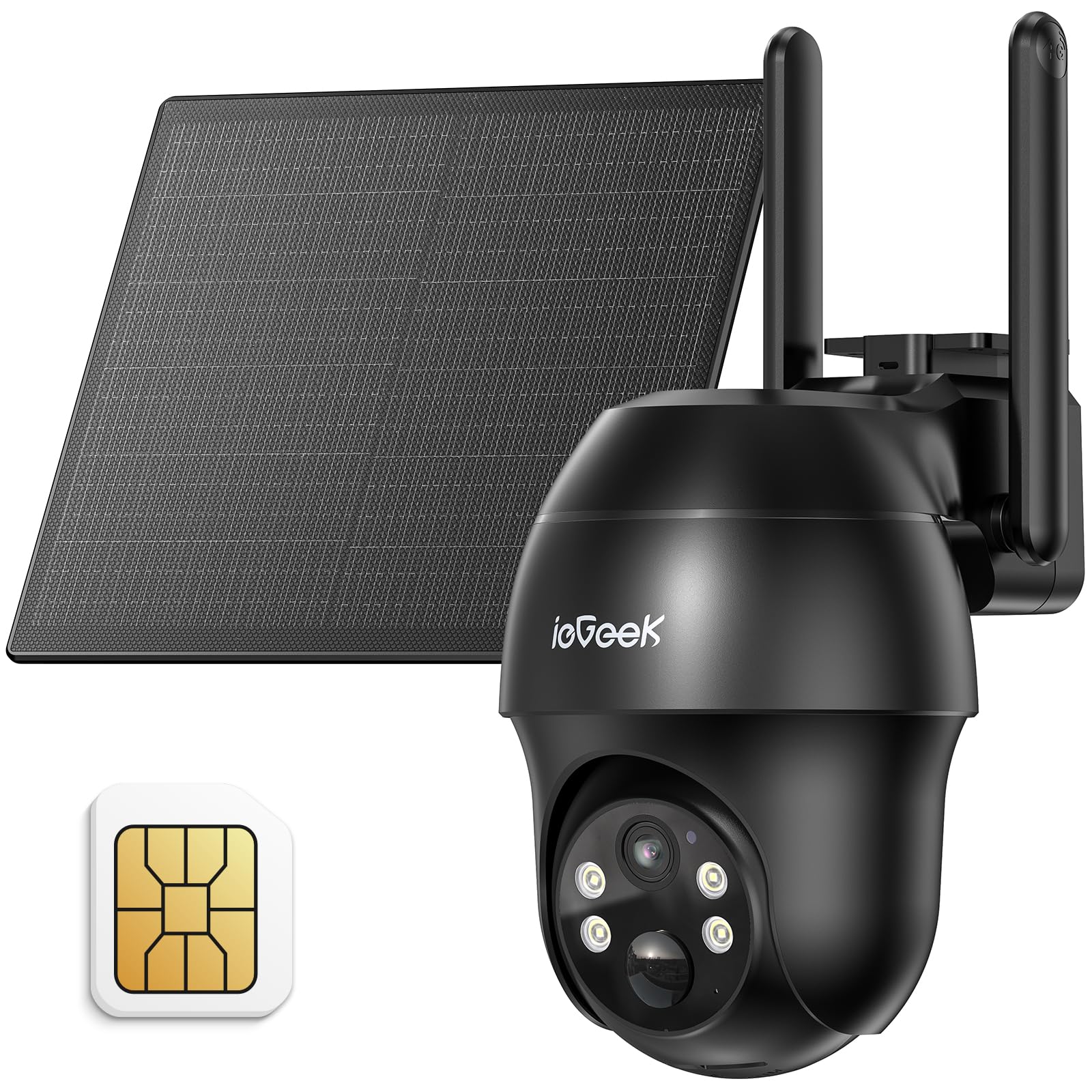 ieGeek Cámara de Seguridad Solar 3G/4G LTE inalámbrica para Exteriores con Tarjeta SIM, PTZ de 360°, Sistemas de cámara CCTV inalámbrica 2K Solar sin WiFi, visión Nocturna a Color|Neutral Global Recycled Standard Global Recycled Standard Global Recycled Standard