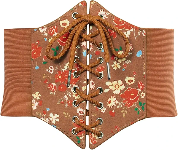 GRACE KARIN Womens Corset Belt Vintage Lace-up Cinch Elastic Waist Belt