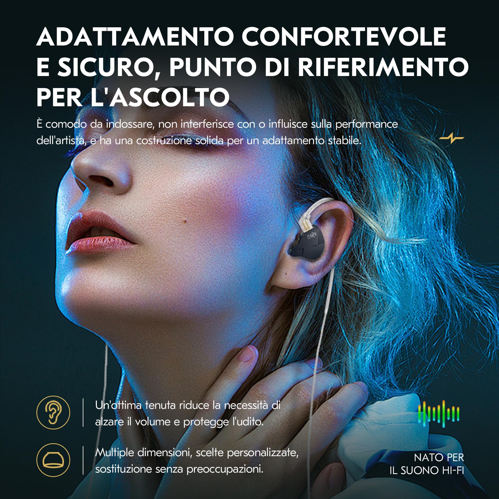 Yinyoo CCZ MC01 Soul In Ear Monitors PET Diaframma IEM Cablati con Microfono Isolamento Acustico