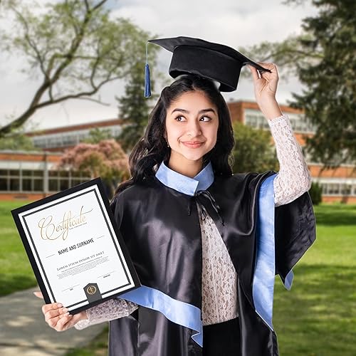 Vista 132 de EYMPEU Portarretratos de 5 x 7 pulgadas con paspartú, de madera negra, para exhibir fotos de 5 x 7 con paspartú o fotos de 6 x 8 pulgadas sin