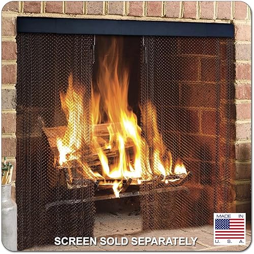 Miniatura 3 de Midwest Hearth Kit de barra y cenefa ajustable para pantallas de chispas de chimenea (bronce antiguo) fabricado en Estados Unidos