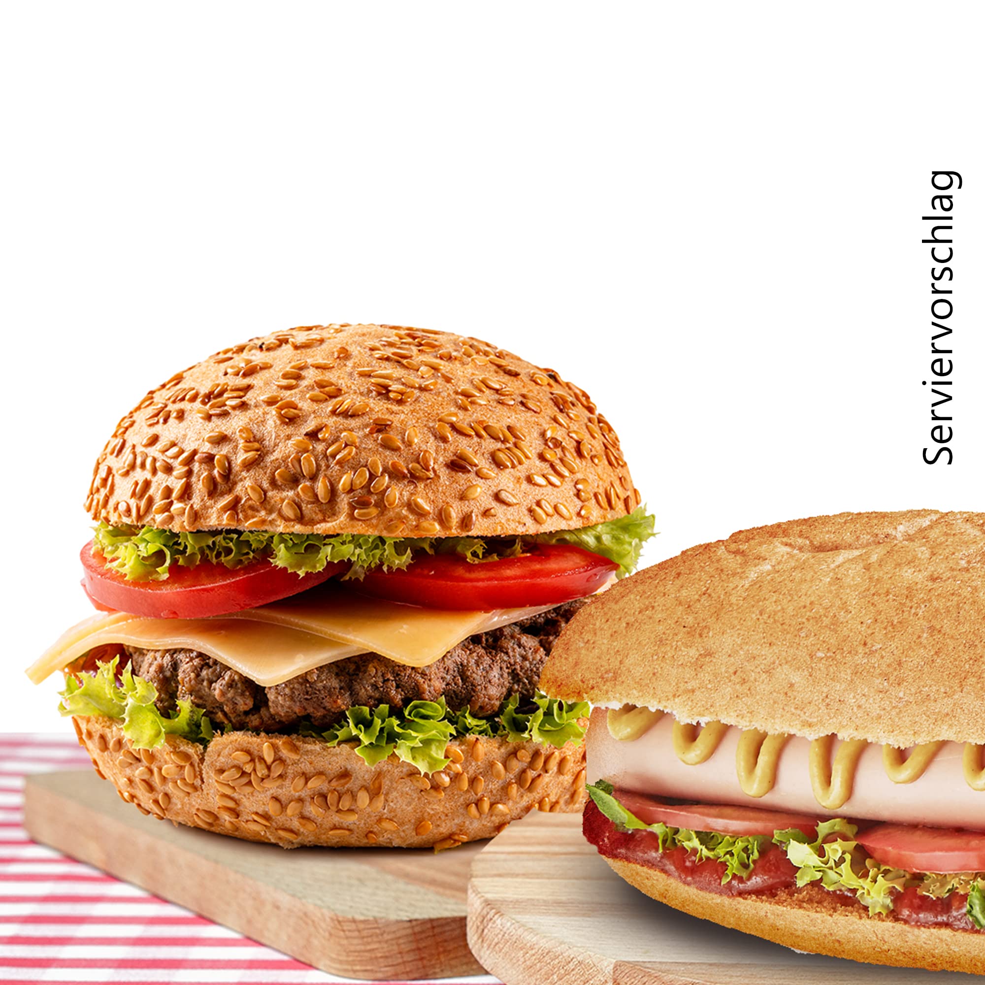 YULKA Glutenfrei | BOX Hot-Dog & Hamburger Brötchen 12erPack | Glutenfreie Brötchen und Backwaren | Laktosenfrei Weizenmehlfrei (Vorteilspack 6x HotDog (130g: 2x65g) 6x Hamburger (140g: 2x70g))