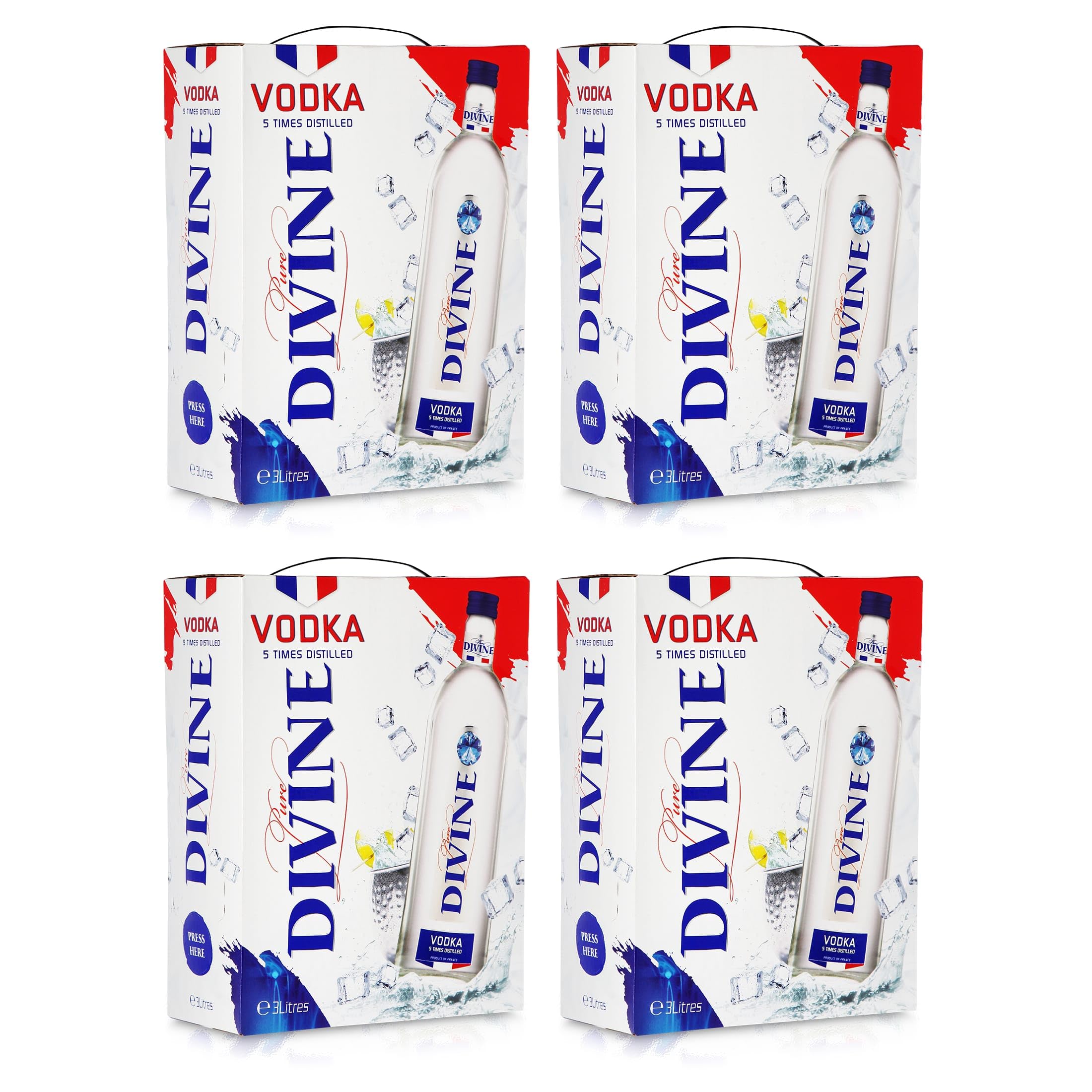 Bag-in-Box - Vodka Pure Divine 3 L. - Spirituosen - Wodka (4x 3L)