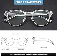 Vista 109 de Lentes Aomaste con bloqueo de luz azul, retro, con semi montura, UV400, lentes transparentes para computadora, unisex