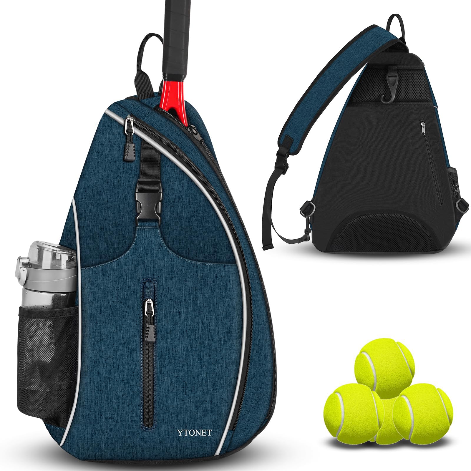 Ytonet Tennis Bag, Tennis Sling Backpack Crossbody for Men Women