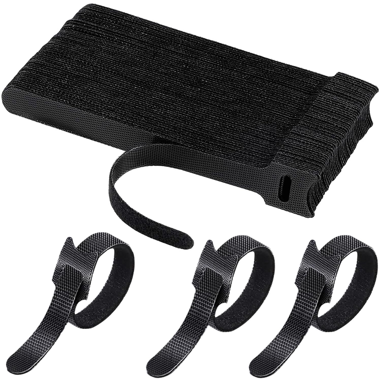 50 Pcs Cable Ties Reusable Hook and Loop Cable Straps Adjustable Tidy Fastening Strap Wire Management for Home & Office Accessories Headphones PC Wire USB Data Cables Organizer