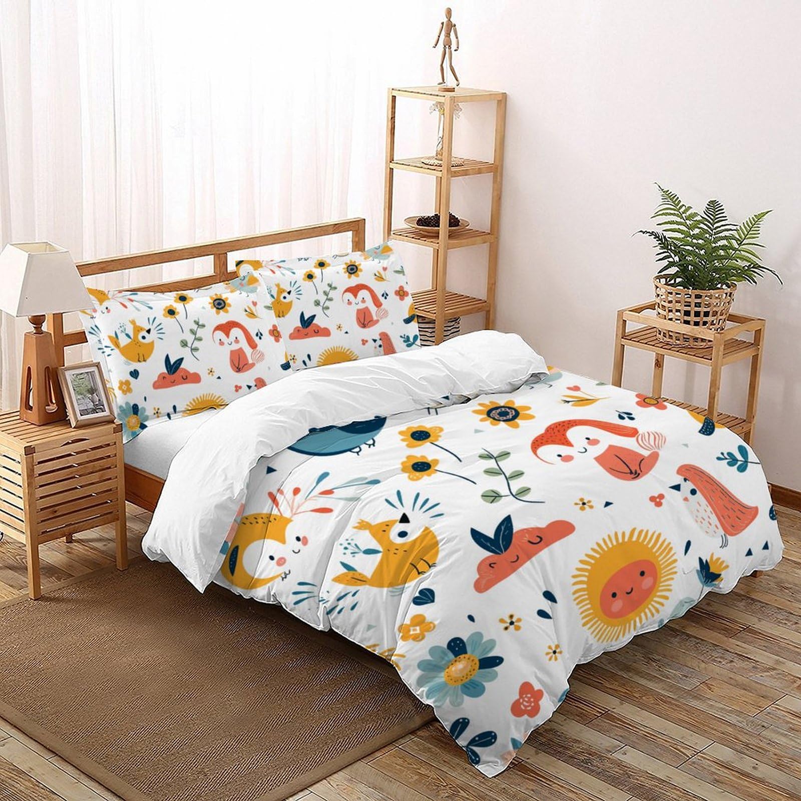 Housse de couette animaux imprimé microfibre pour créer un cocon douillet