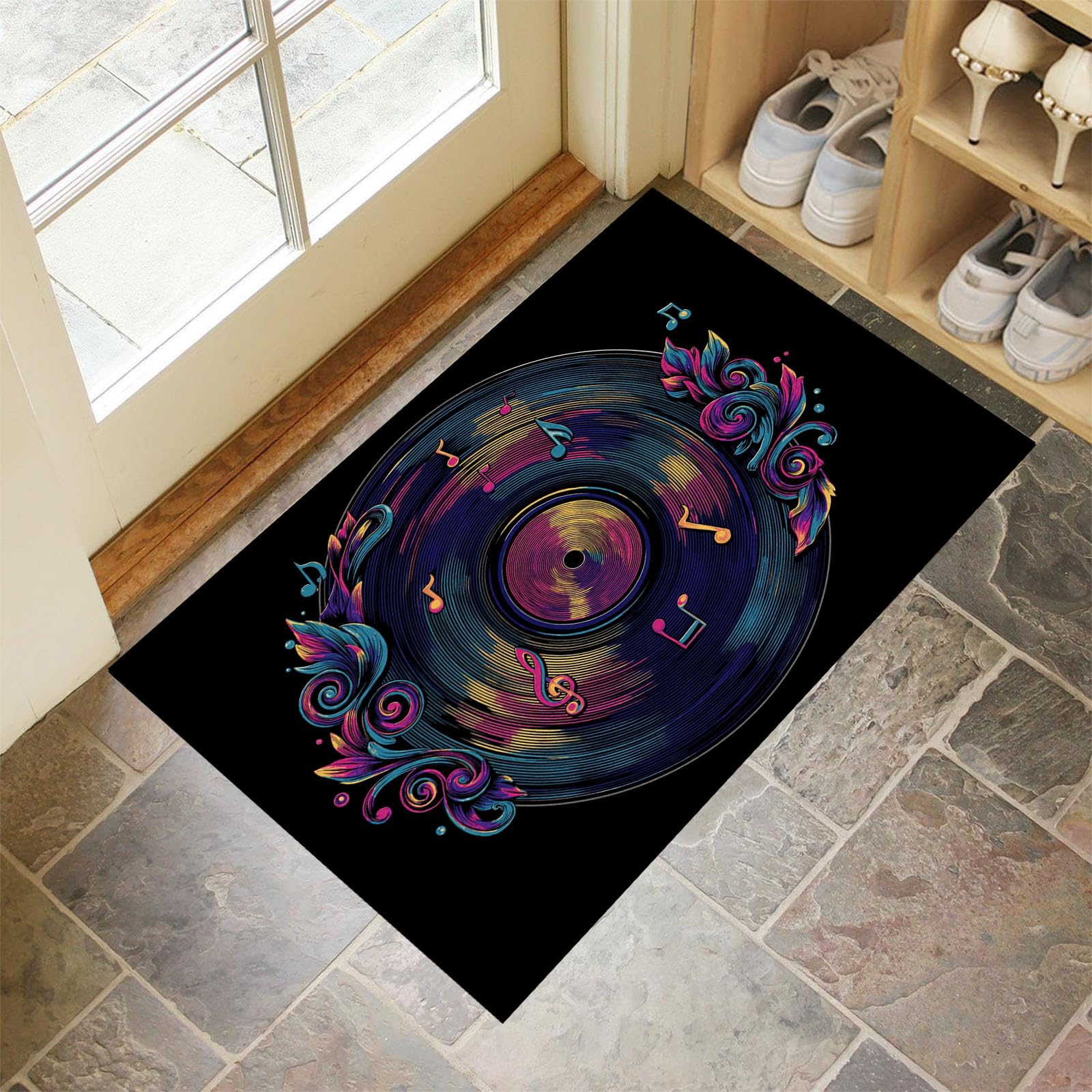Paillassons pour entrée 40x60 cm tapis de porte extérieur disques vinyles