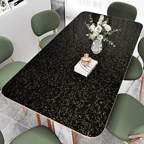 Miniatura 2 de Skyblur Black and Gold Granite Marble Contact Paper Peel and Stick Countertops 15.7"x78.8" Glossy Granite Contact Paper for Kitchen Cabinets