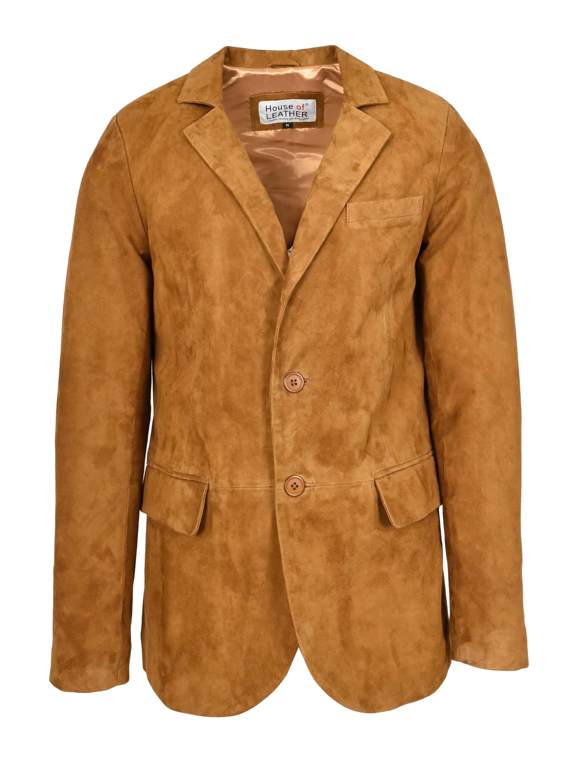 House of Leather Men's Goat Suede Blazer - Tan - 2XL