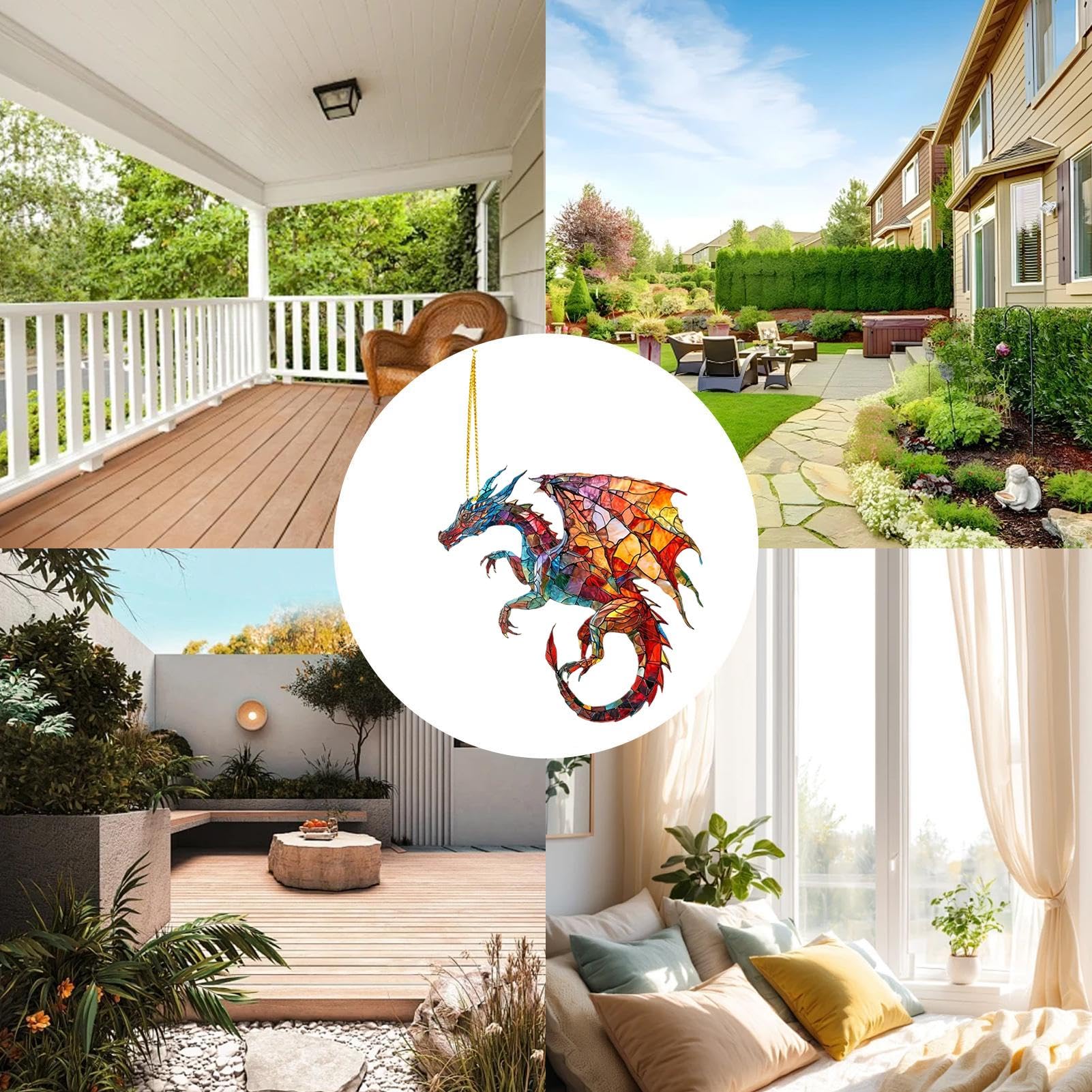 Wanddekoration Scheiben-Set Mit Eulen-Motiv – Bunte Acryl-Scheiben Im Boho-Style, Inkl. Aufhängung