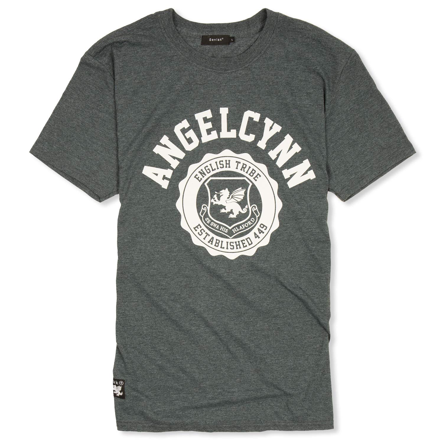 Senlak Angelcynn English Tribe England T-Shirt (L, Dark Heather)