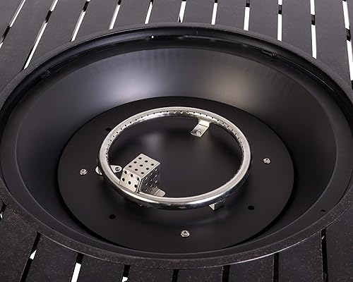 Miniatura 5 de Fire Sense 61832 Grand Cooper Mesa convertible de aluminio para fogata de gas, 55,000 BTU, multifuncional, para exteriores, con tapa de cuenco de