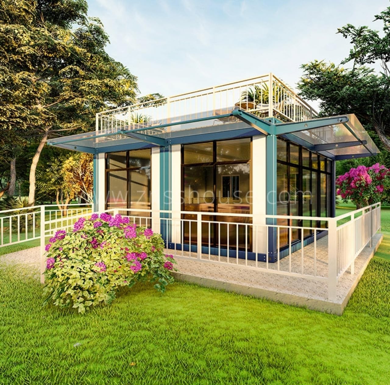 MOLVUSSweden Luxury prefabricated modularisation Glass Modular Container for Shop, Office and House