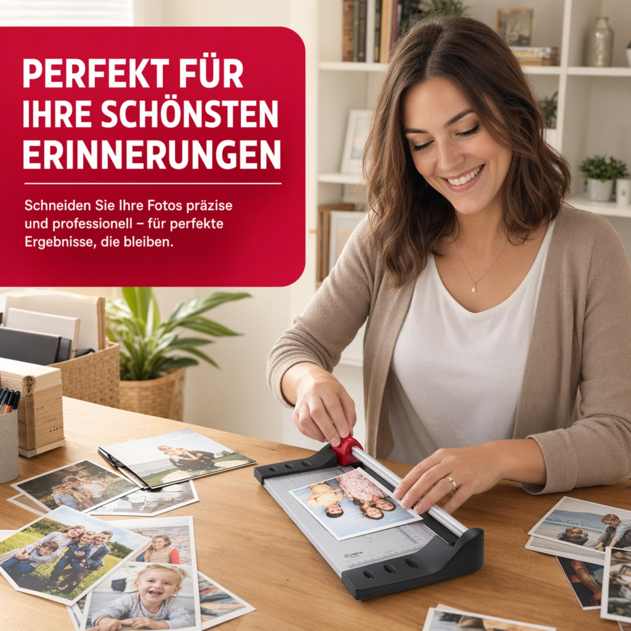 Olympia TR 3210 Rollenschneider A4 bis zu 10 Blatt Solide Metallplatte als Papierauflage | Ideal für Bastelarbeiten im Büro. Die kompakte Papierschneidemaschine mit sicherem Rundmesser eignet sich perfekt für Fotos