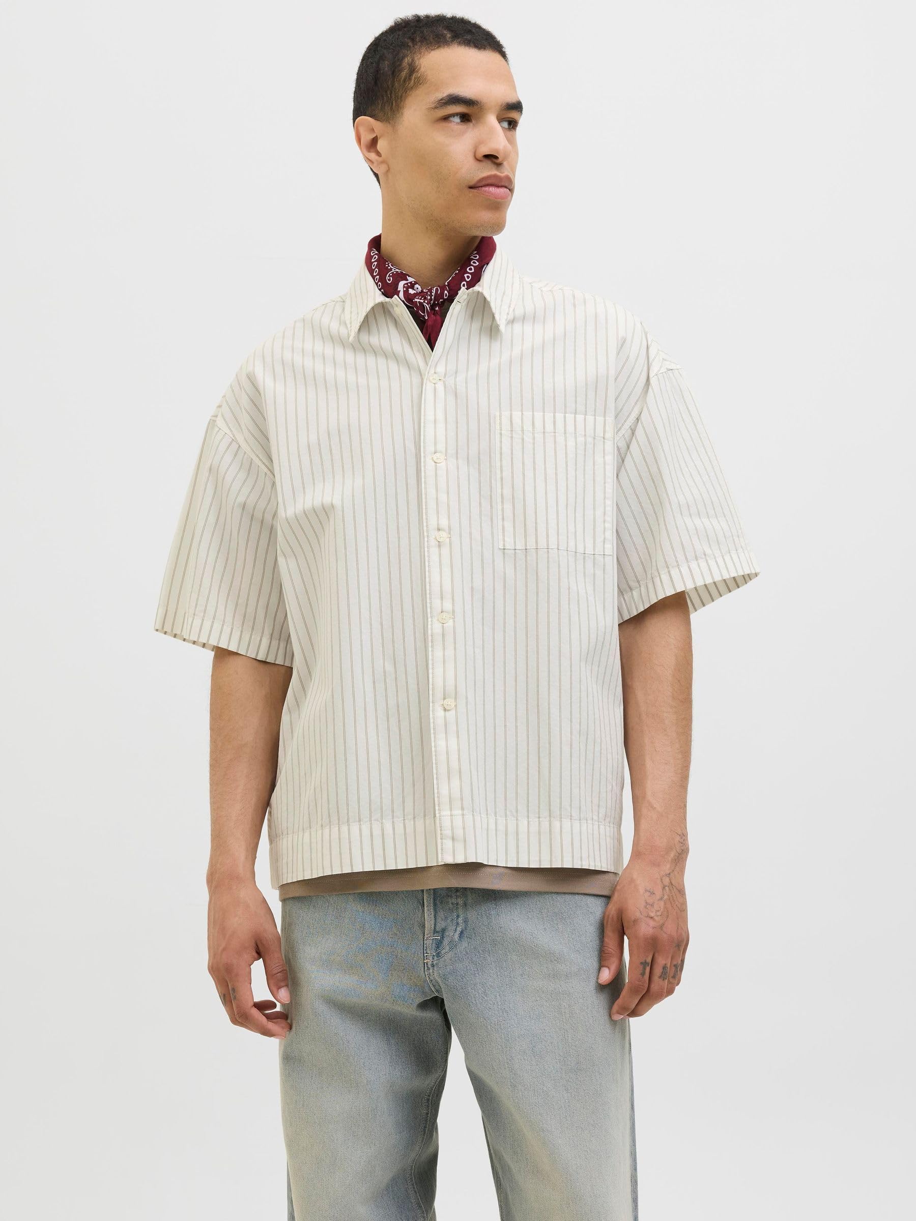 Jorbellagio Poplin Shirt Ss, Cloud Dancer, XL