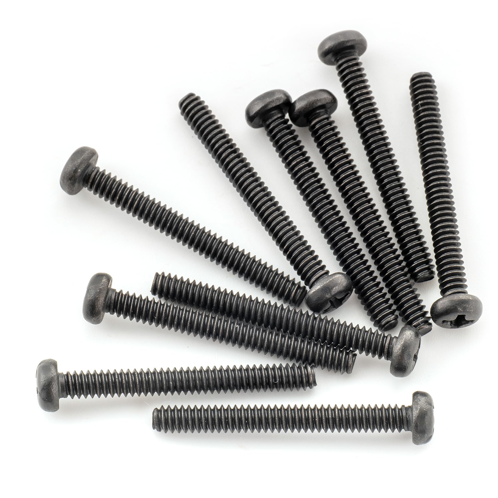 Musiclily Ultra UNC#6-32x1-1/4 Inch Stainless Steel Saddle Intonation Screws for USA Electric Guitar Bass Bridge Black (Set of 10)
