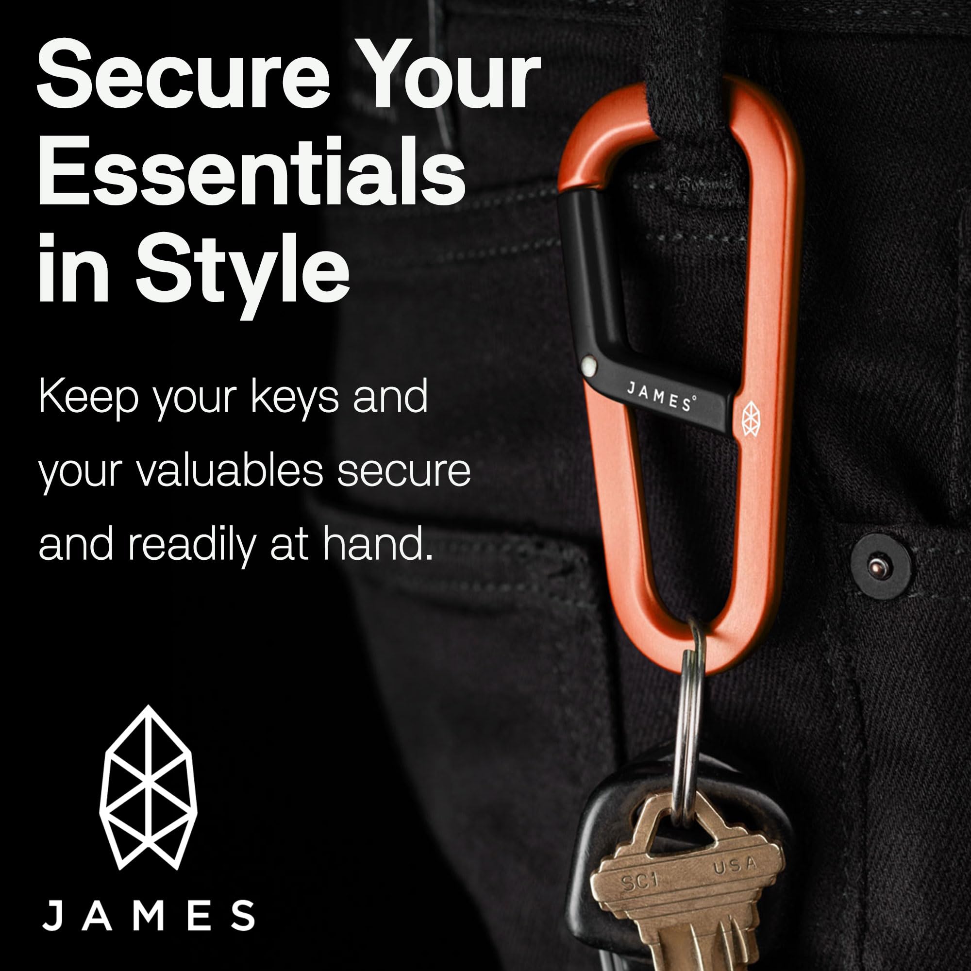 Amazon.co.jp: JAMES° Hardin 鍛造カラビナ テーパードデザイン 毎日の