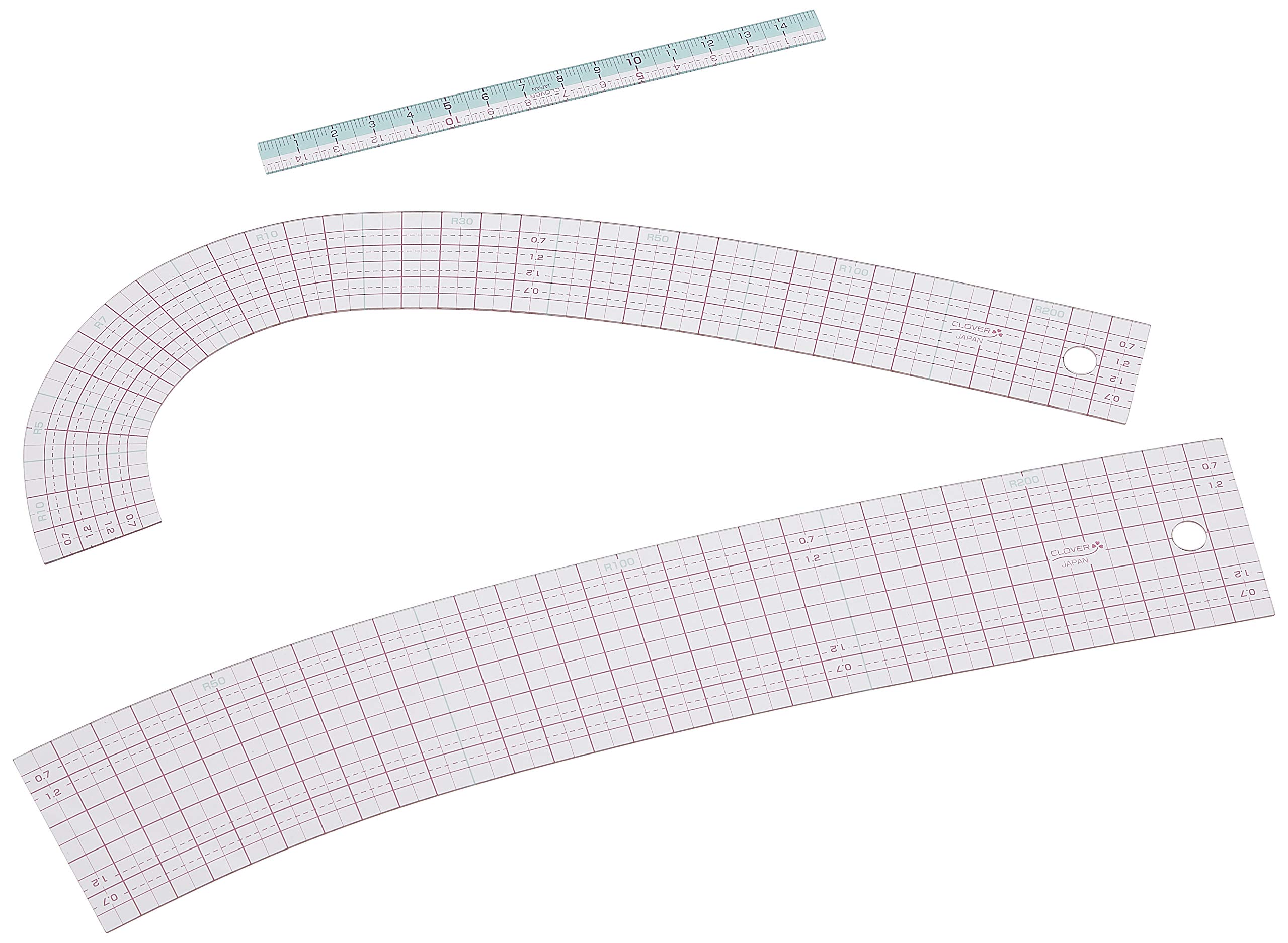 クロバー(Clover) Clover ソーイング用品 クロバー カーブ定規 ミニものさし付 25-051 : Hobbies