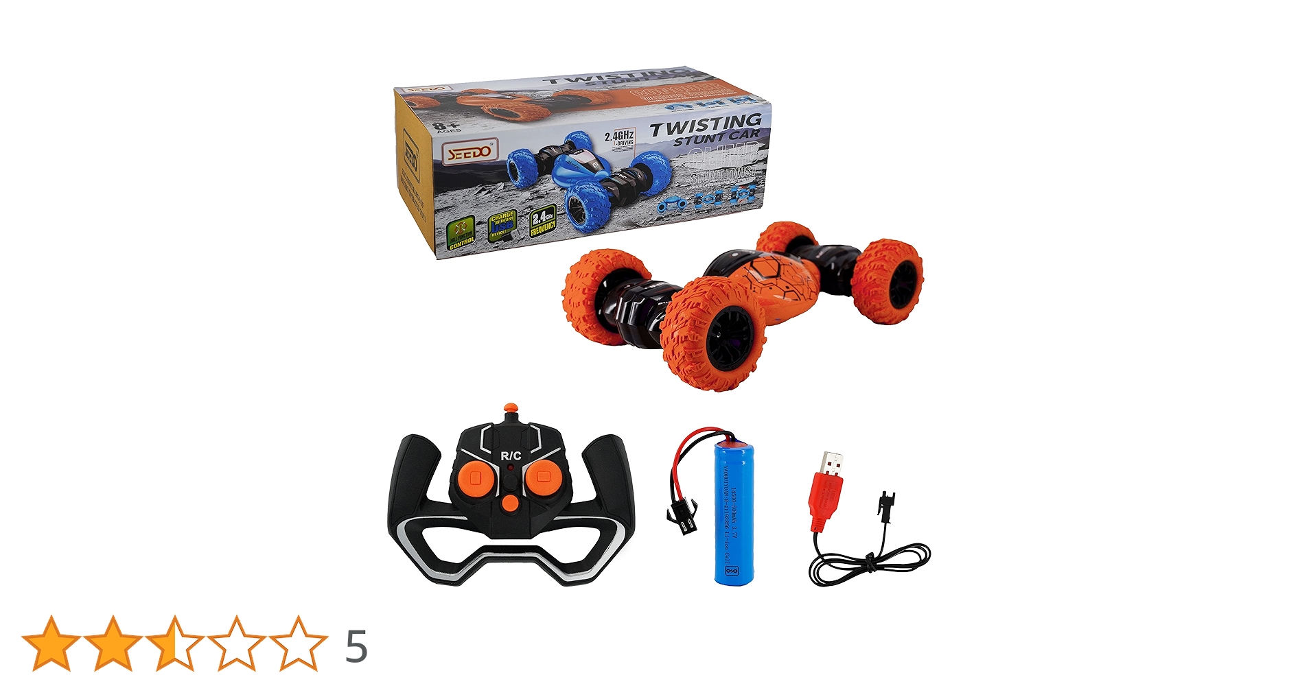SEEDO Remote Control Rechargeable Twisting Stunt Car 1:16 Scale