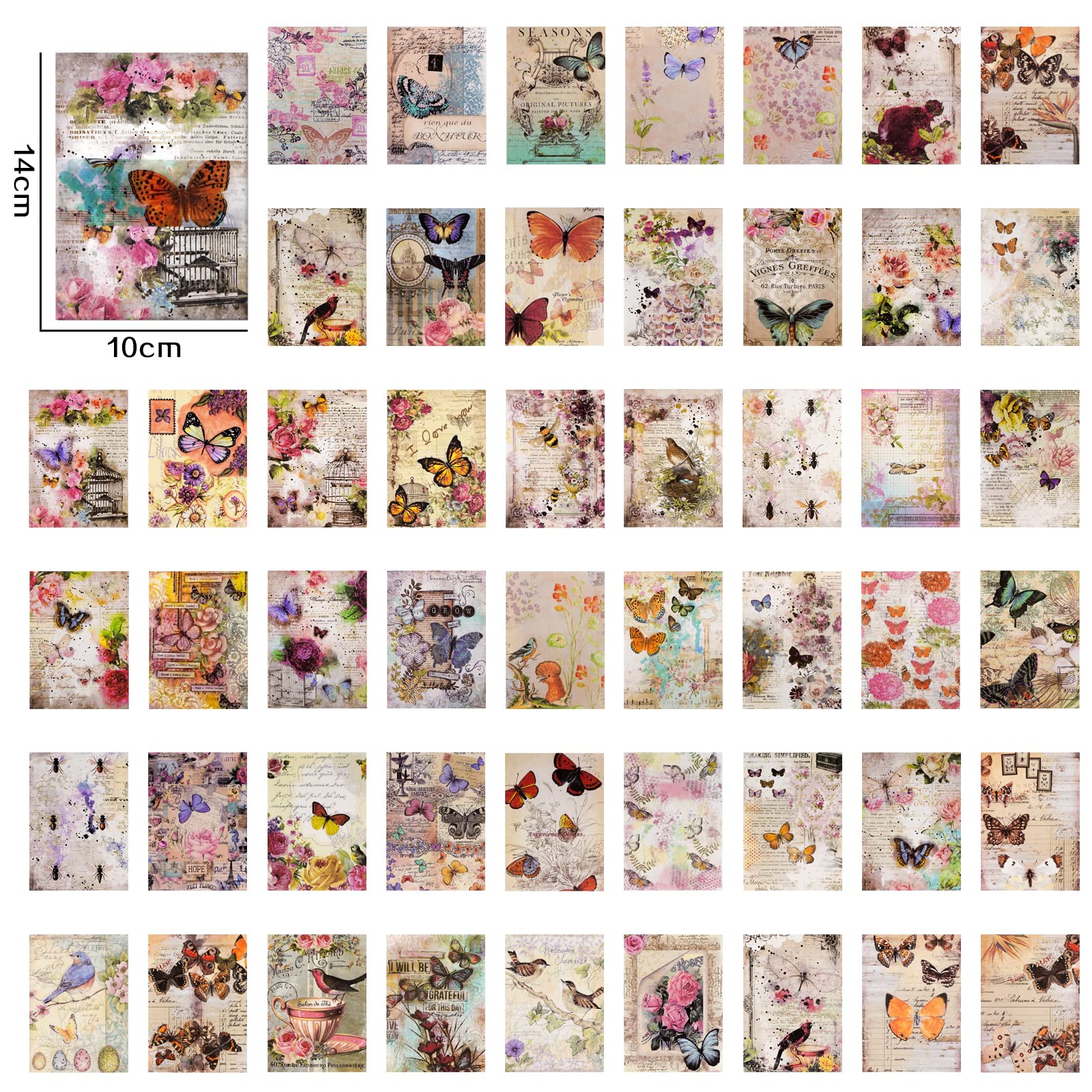 100Pcs Holographic Butterfly Stickers - Vibrant Transparent Nature Decor For Scrapbooking, Journaling & Crafts