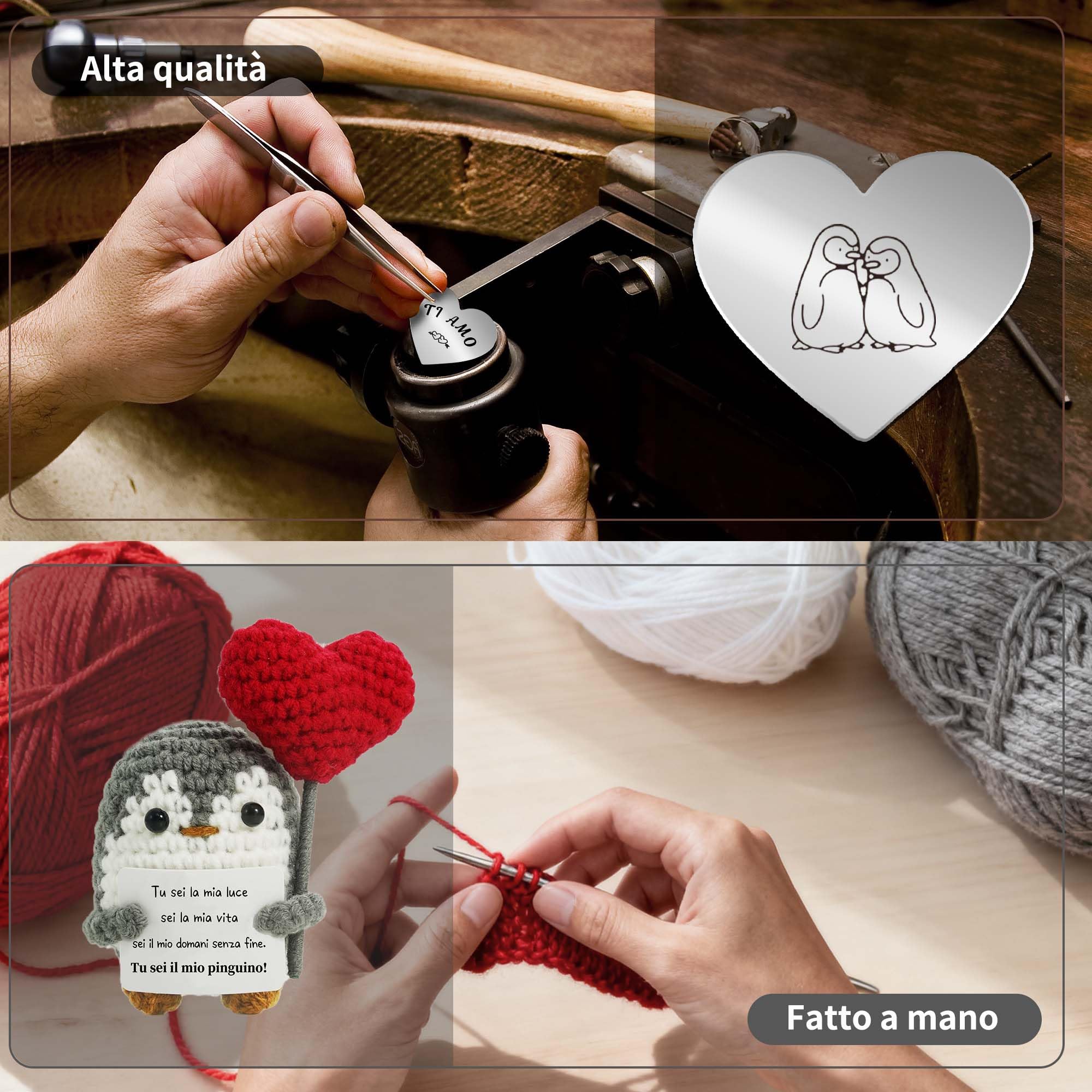 ZIENZENGYA Idee Regalo Donna Compleanno Regalo Uomo, Regali Fidanzato, Positivo Pinguino Peluche, Regali per lei Fidanzata, Romantico per la Coppia San Valentino per lui e lei