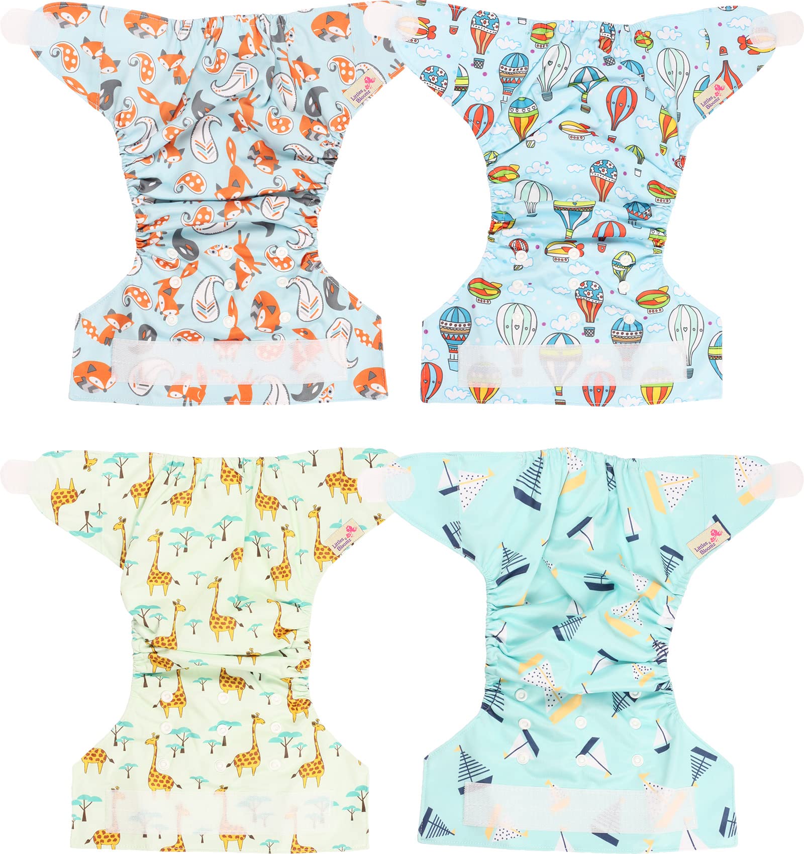FLV2-0901 Luierset Absorberend Littles And Bloomz Herbruikbare Luiers – 9 Stuks, Klittenband, Eén Maat Voor 3-15 Kg Milieuvriendelijke Luiers