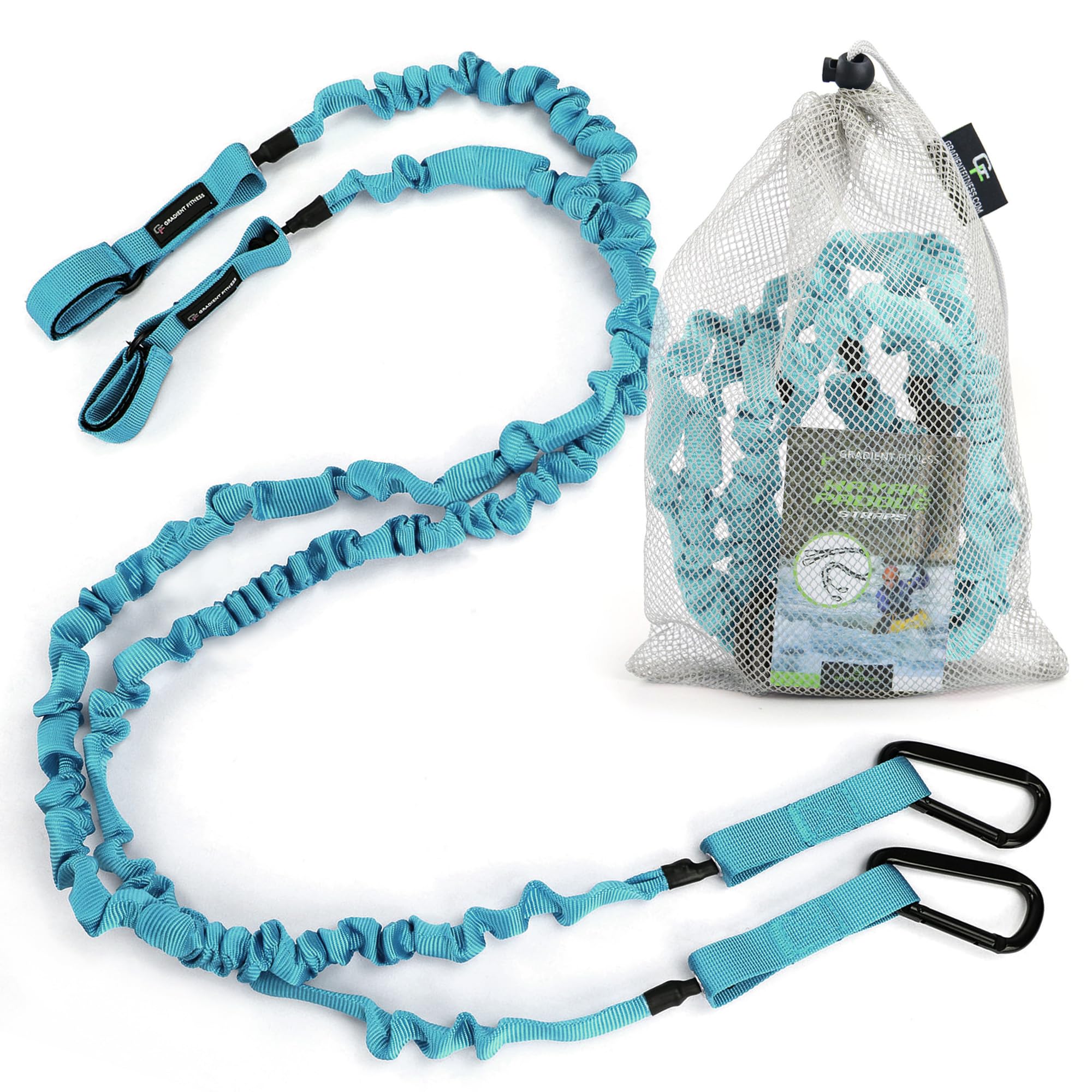 Gradient Fitness Kayak Paddle Leash 5-8ft Stretchy Paddle Strap with Carabiner Safe Leash Neck Strap for SUP Kayak Canoe Paddle Fishing Rod (Blue)