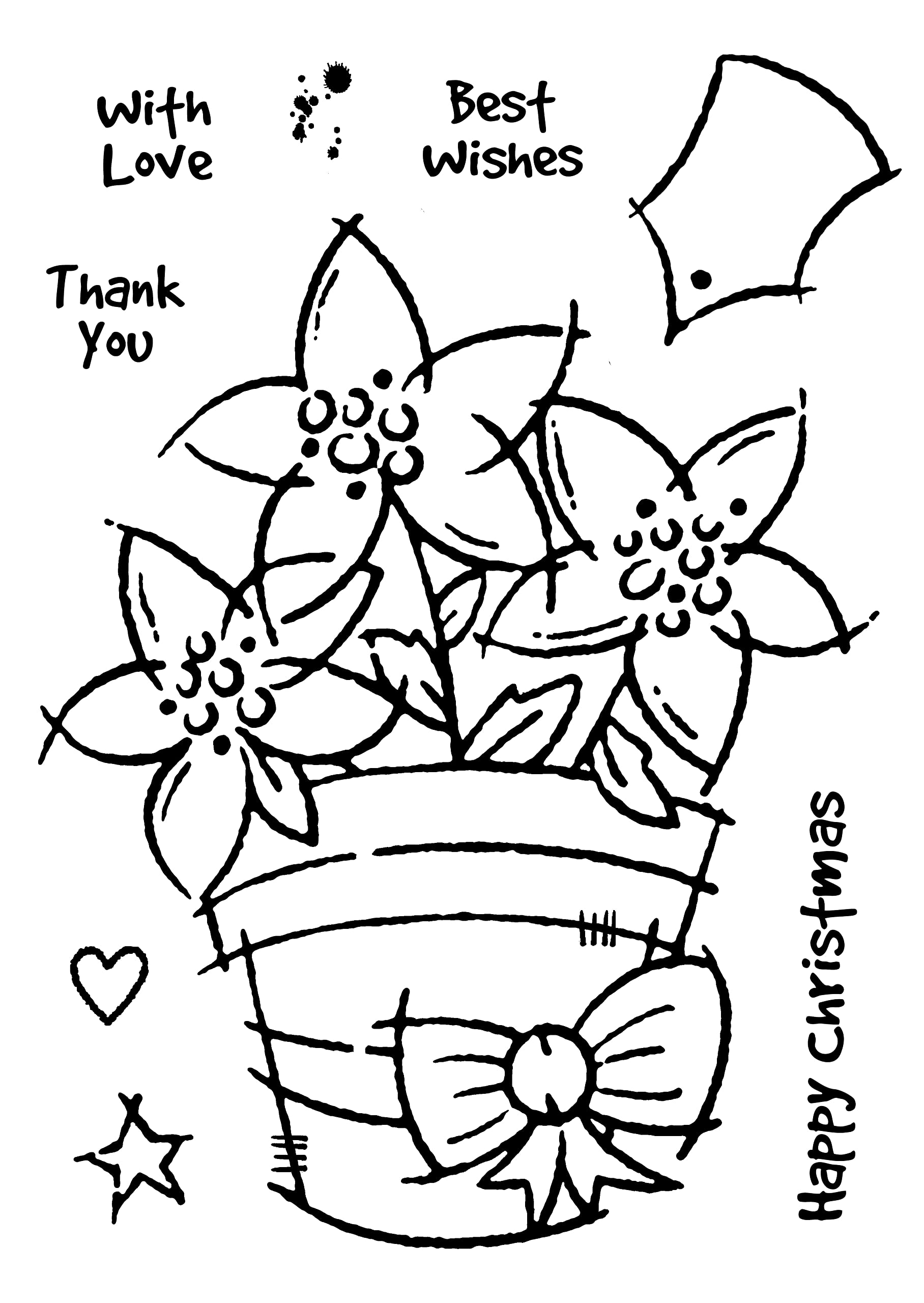 Woodware Francoise Collection-Potted Poinsettias-Stamp, 4 x 6 inches