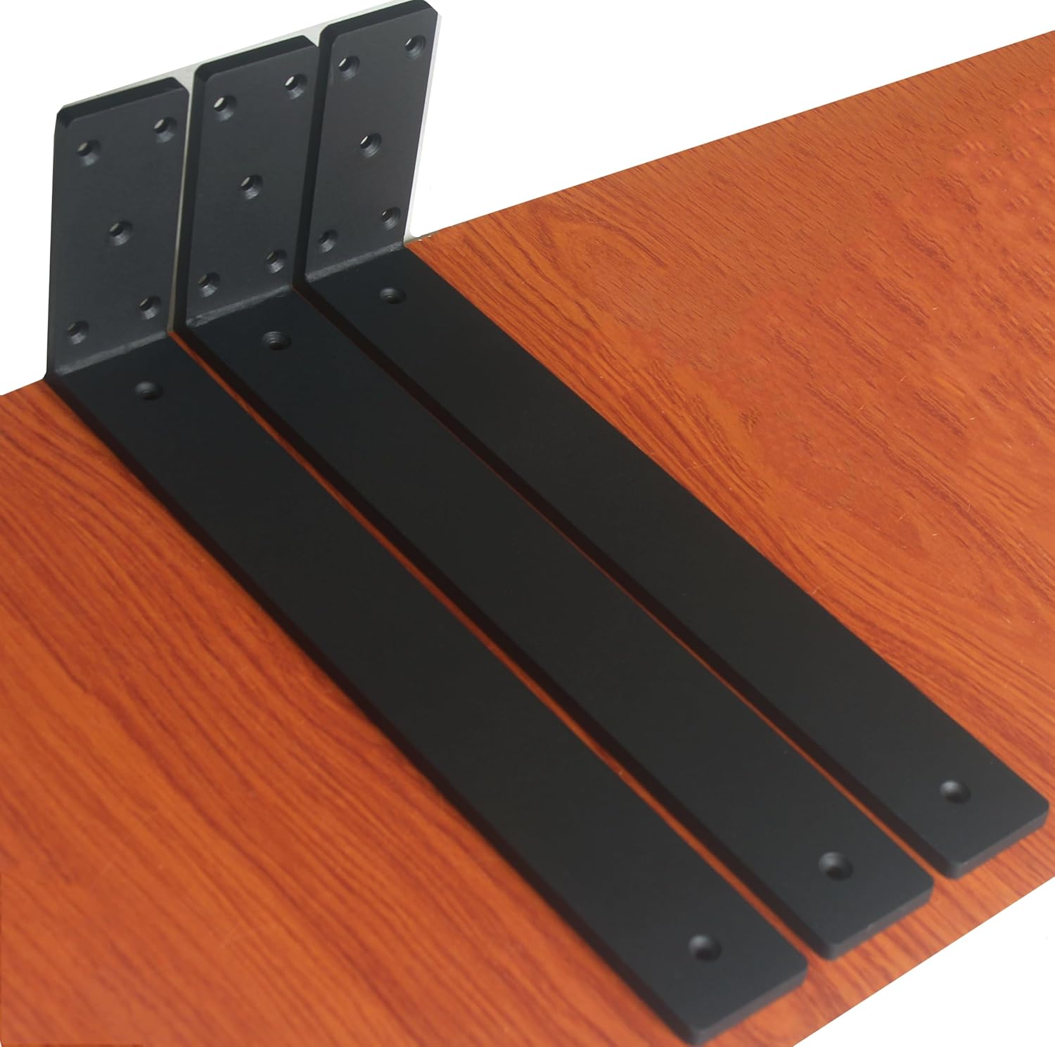 3 Pack L18 x H 6" x W 2.5" 10mm Thick Countertop Support Brackets, Heavy Duty Countertop Hidden Bracket L Shelf Bracket Metal Corbels for Countertops Frosted Black L Shape 3 Pack 18 inch-10mm thick