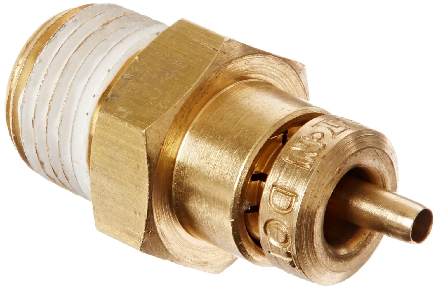 Eaton Weatherhead 1868X2.5 Brass CA360 D.O.T. Air Brake Tube Fitting, Male Connector, 1/8 NPT Male x 5/32 Tube OD