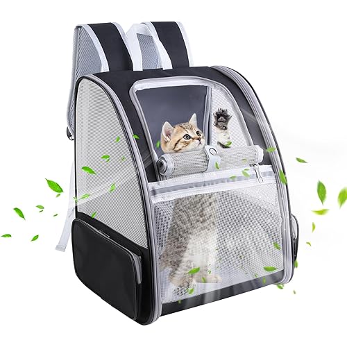 Inspack Cat Carrier, Dog Cat Backpack Carrier for Small Dog Cat, Traveler Bubble Backpack Dog Cat Bag, Breathable Cat Travel Bag Carrier, Foldable Wide View Pet Carriers Backpacks for Hiking, Outdoor