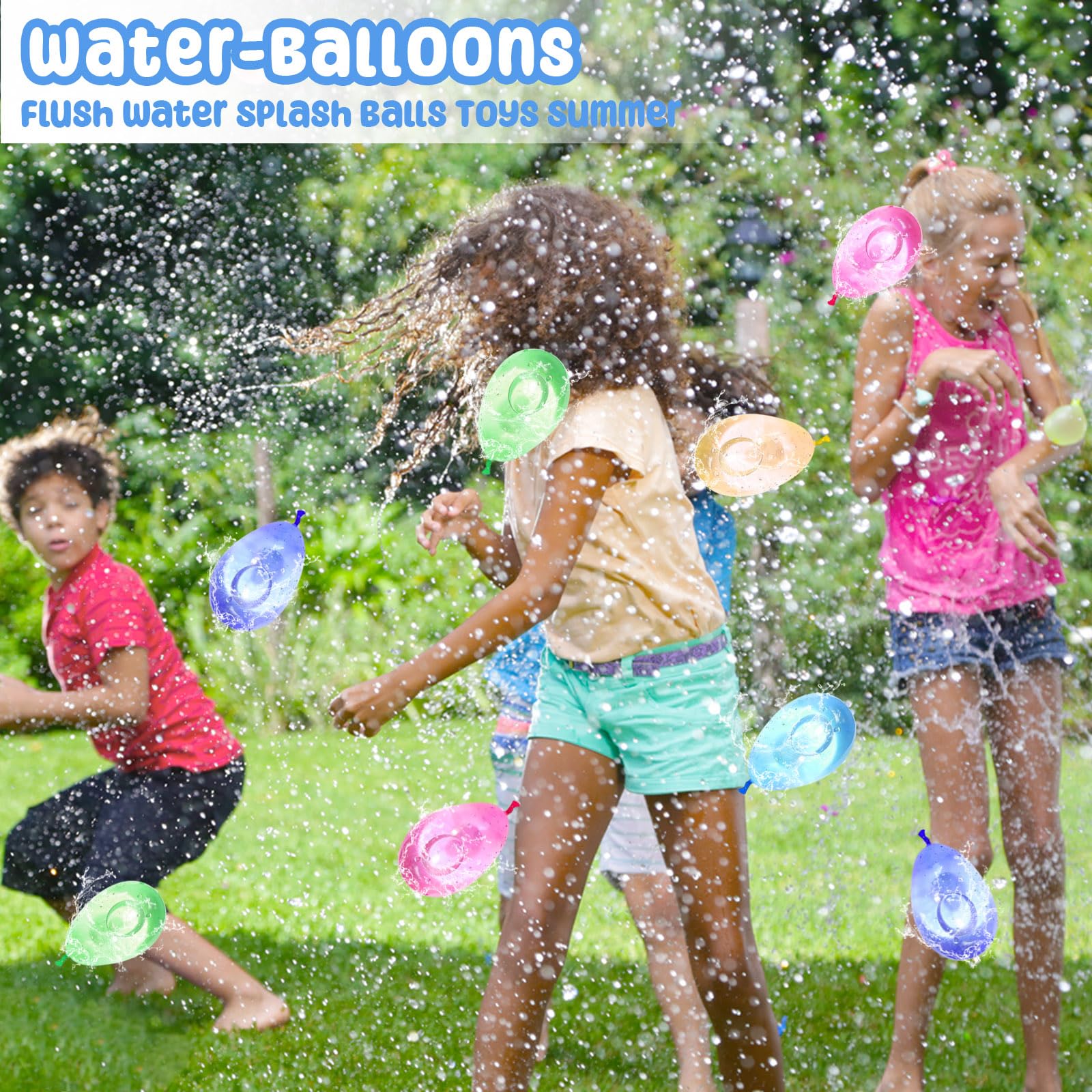 555 Ballons D’eau à Fermeture Automatique – Remplissage Rapide – 5 Raccords – Jeux D’été Piscine
