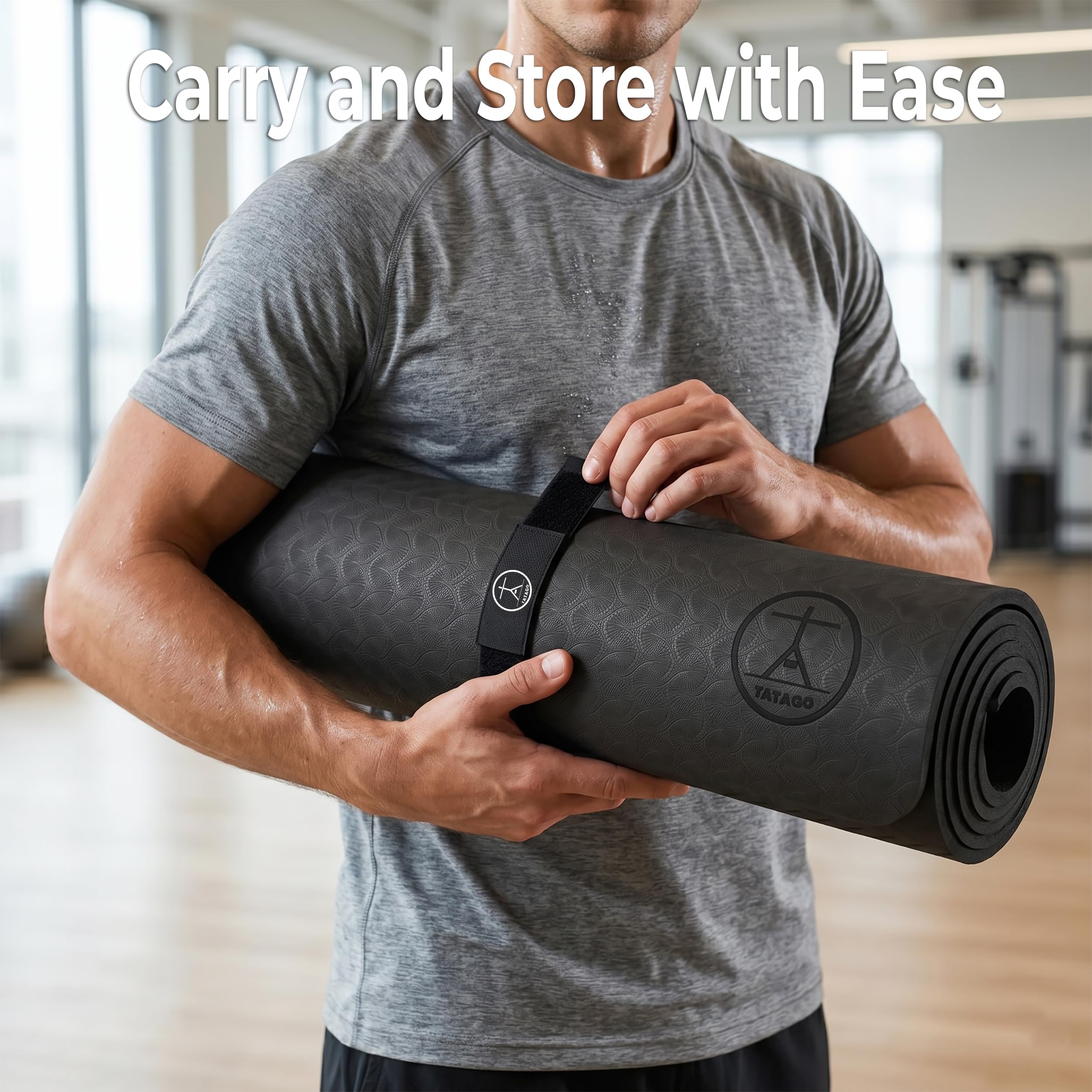Tatago Extra dicke Yogamatte, breit und XL: Unsere 10 mm extra große Yogamatte ist dick, extra breit und lang für eine vollständige Gelenkpolsterung. Eine große Trainingsmatte, dick und perfekt für