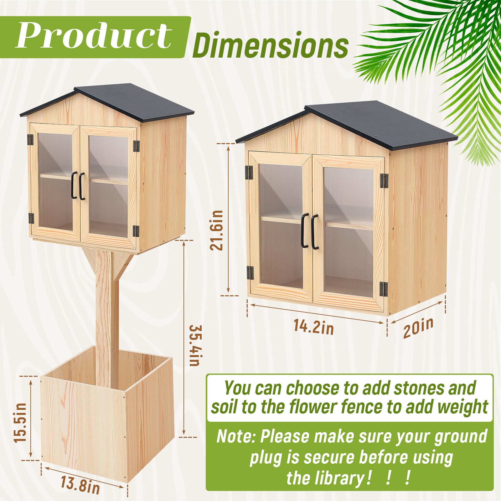 Outdoor Book Library Box - Wooden Exchange Kit -2 Outdoor Book Library Box - Wooden Exchange Kit -2