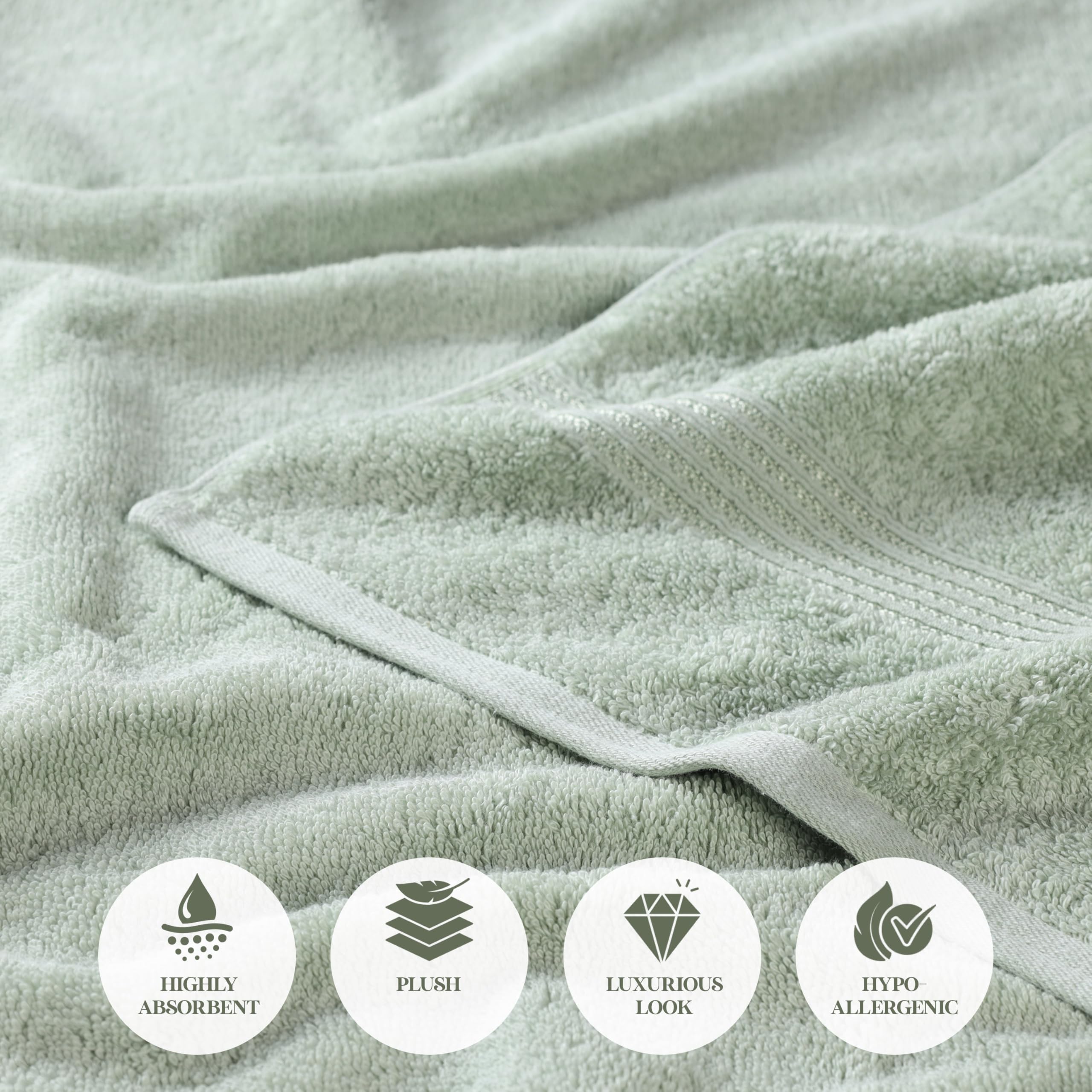 SUPERIOR Juego de toallas de algodón egipcio de 9 piezas, toallas surtidas para el baño del hogar, artículos esenciales de decoración de baño de invitados, incluye 3 toallas de baño, 3 toallas de