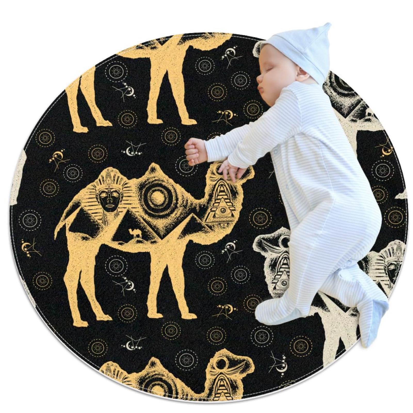 Tapis antidérapant de salle de bain rond 1m sécurisé pour chambre d'enfant