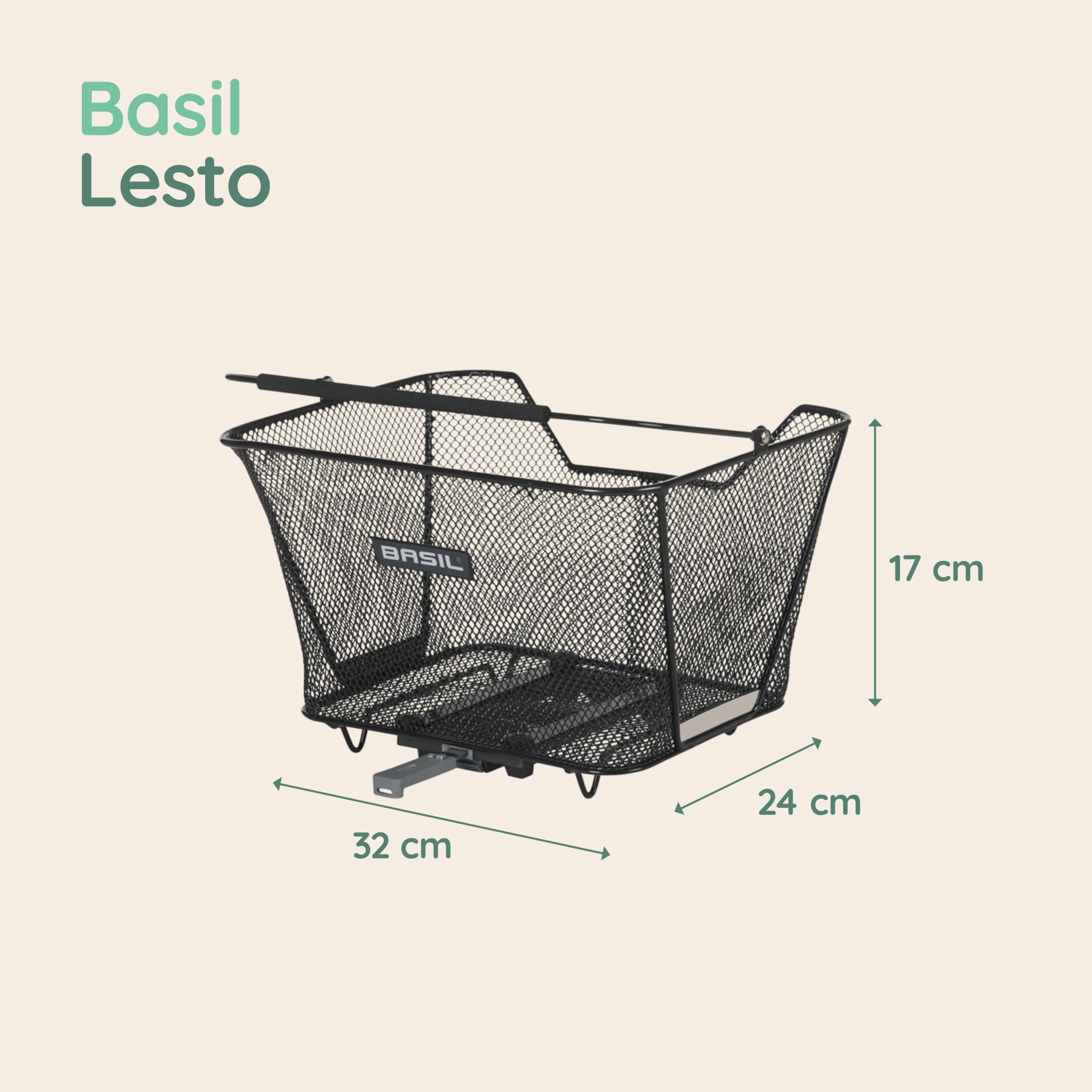 Basil Lesto Fahrradkorb hinten - MIK inkl. - Abschließbar - Schwarz