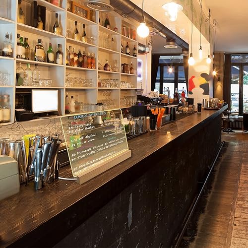 Miniatura 4 de Pizarra acrílica de borrado en seco con luz, pizarra blanca transparente de 12 x 10 pulgadas con soporte para escritorio, tableta de notas de