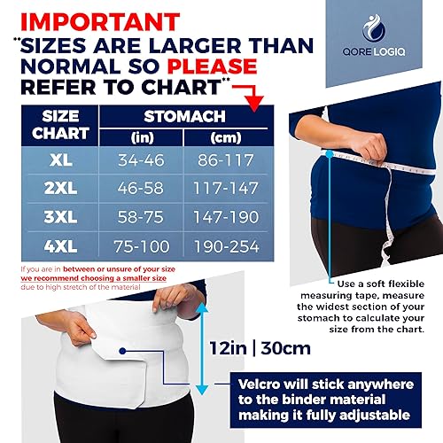 Miniatura 6 de Qore Logiq - Faja abdominal postoperatoria talla extra grande para hombres y mujeres más grandes banda posparto para el vientre prenda de compresión