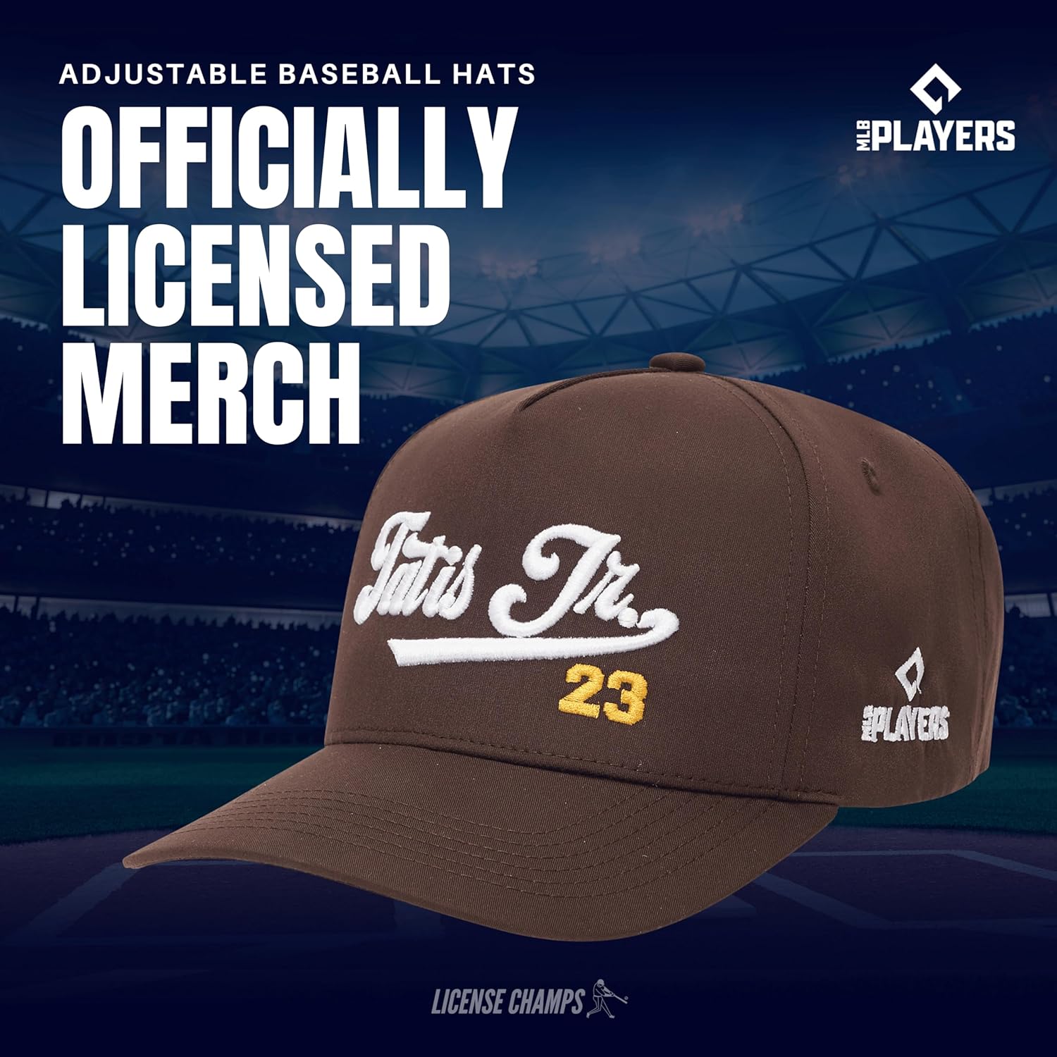Officially Licensed MLBPA Baseball Hat Adjustable Snapback Cap, Embroidered Performance Curved Brim Hat for Men, Women & Kids
