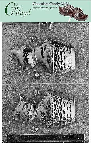 Molde de caramelo de chocolate con gato 3D en una cesta