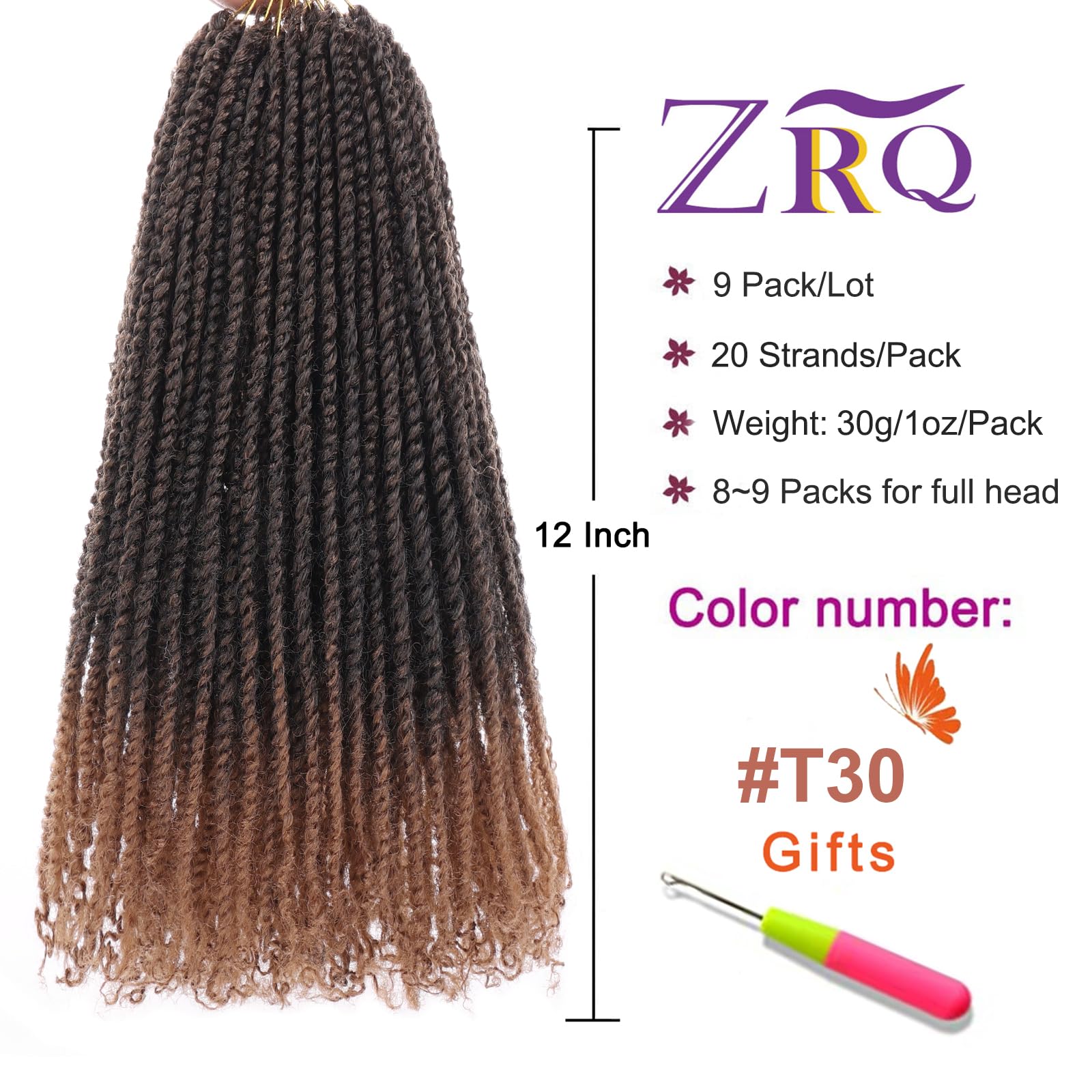 Amazon.com : ZRQ 12 Inch Micro Twist Crochet Hair Bob Crochet