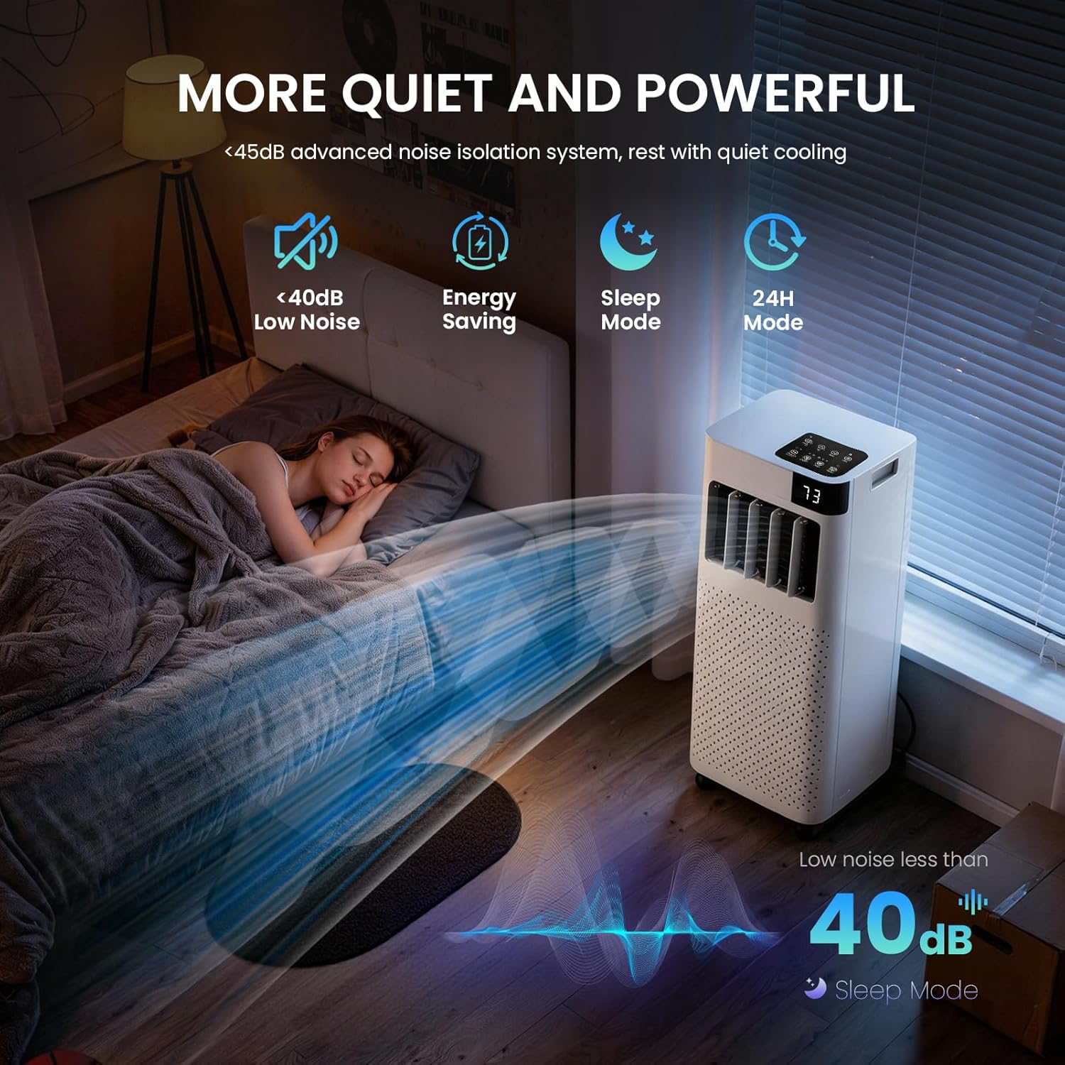 16,000 BTU Portable Air Conditioner with WiFi App Control, 5-in-1 AC Unit (Cool, Fan, Dehumidifier, Sleep, Timer) for Rooms up to 850 sq ft, Leak-Proof Design, Window Kit